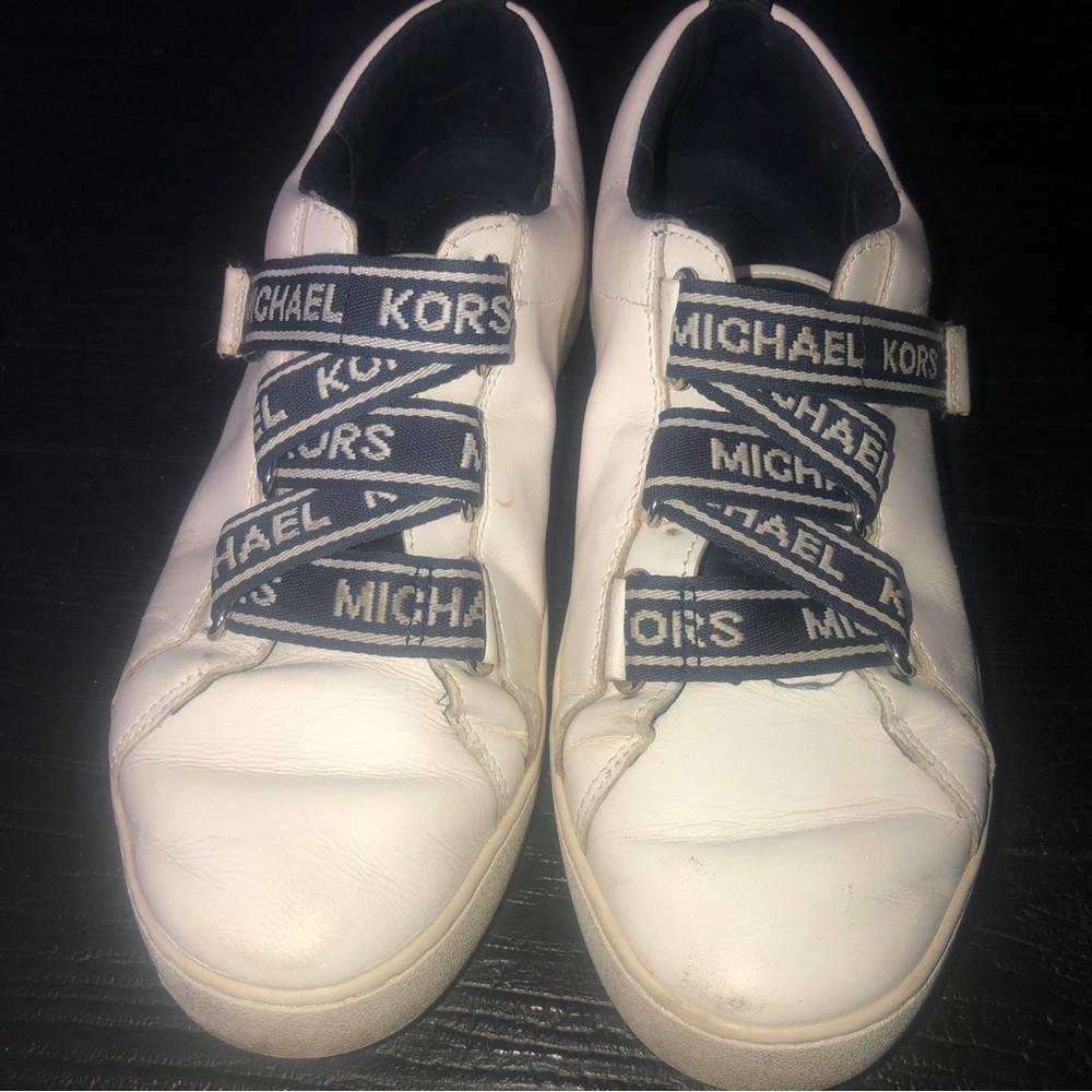 Michael Kors Casey White with straps women sneaker‎ shoes 8.5